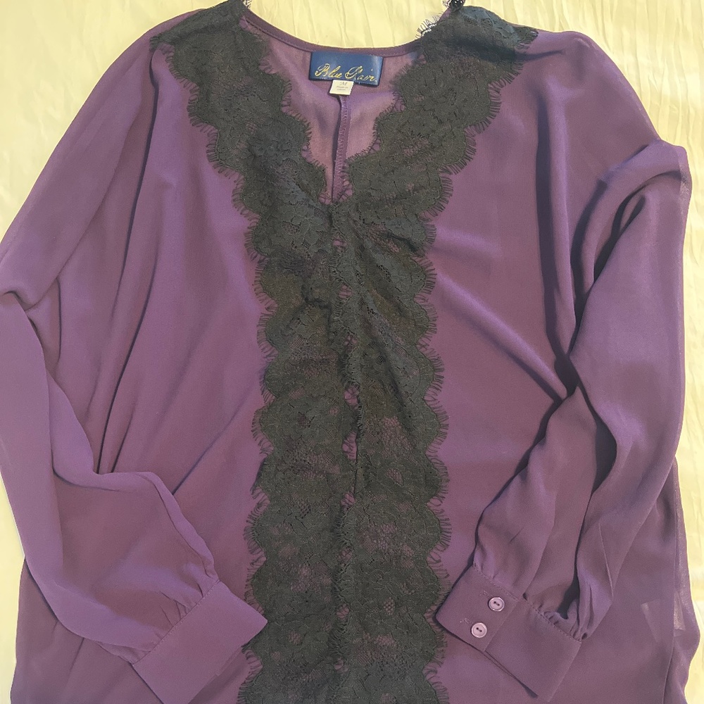 Plum with black lace blouse